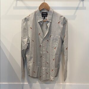 Bonobos Casual Gray and Brown Button Down Shirt